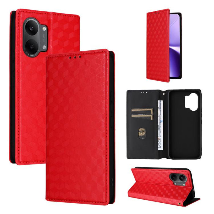 Funda de cuero plegable con textura de cuadrícula cúbica para teléfono, For Redmi A7 Pro 171mm / Poco C85x 5G, For Redmi 15a 5G, For Redmi Turbo 5 Max / Poco X8 Pro Max, For Redmi Turbo 5 5G / Poco X8 Pro 5G                                             ...
