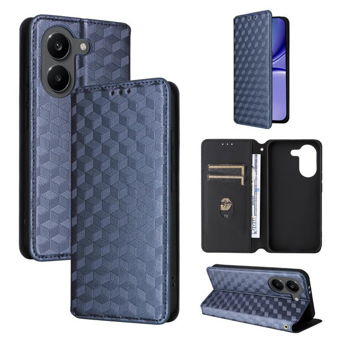 Funda de cuero plegable con textura de cuadrícula cúbica para teléfono, For Redmi A7 Pro 171mm / Poco C85x 5G, For Redmi 15a 5G, For Redmi Turbo 5 Max / Poco X8 Pro Max, For Redmi Turbo 5 5G / Poco X8 Pro 5G                                             ...