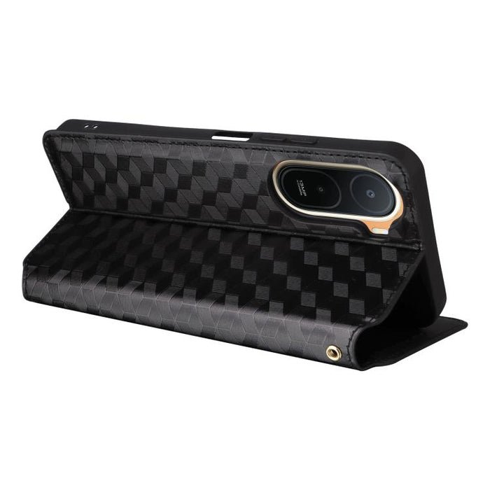 Funda de cuero plegable con textura de cuadrícula cúbica para teléfono, For Redmi A7 Pro 171mm / Poco C85x 5G, For Redmi 15a 5G, For Redmi Turbo 5 Max / Poco X8 Pro Max, For Redmi Turbo 5 5G / Poco X8 Pro 5G                                             ...