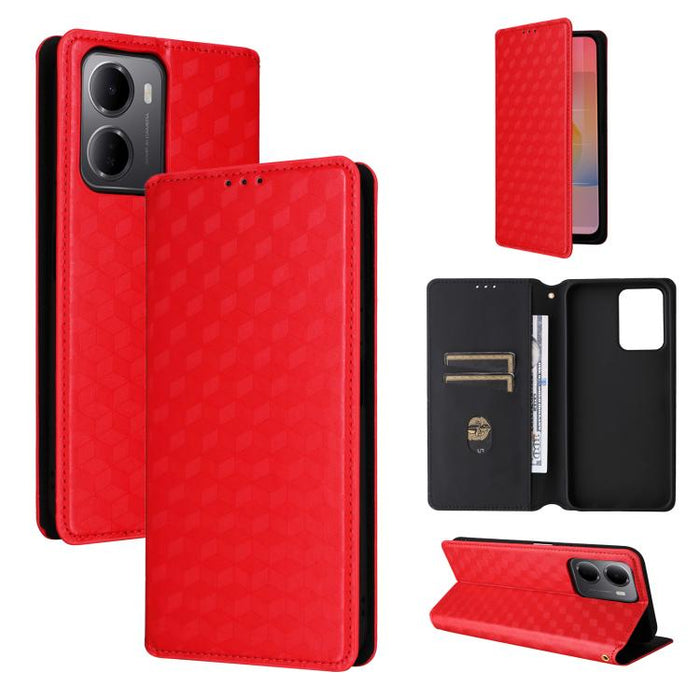 Funda de cuero plegable con textura de cuadrícula cúbica para teléfono, For Redmi A7 Pro 171mm / Poco C85x 5G, For Redmi 15a 5G, For Redmi Turbo 5 Max / Poco X8 Pro Max, For Redmi Turbo 5 5G / Poco X8 Pro 5G                                             ...