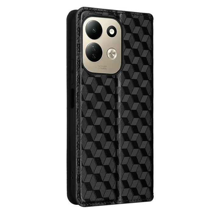 Funda de cuero plegable con textura de cuadrícula cúbica para teléfono, For Redmi Note 17 5G / 4G Global / 5G India 169.7mm, For Redmi 17C 5G, For Redmi Note 17 Pro+ 5G Global 163.4mm, For Redmi 17 5G / 4G Global 170mm, For Redmi 17C 4G / 14C / 14R / A...