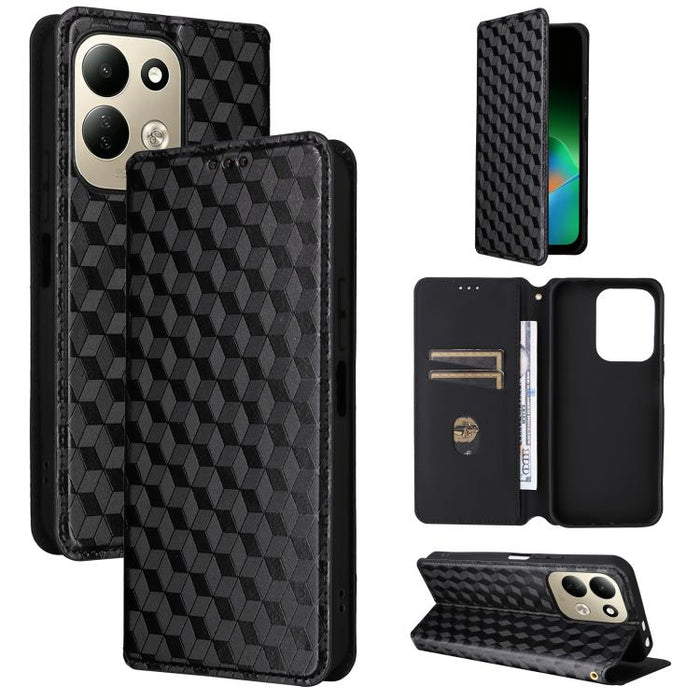 Funda de cuero plegable con textura de cuadrícula cúbica para teléfono, For Redmi A7 Pro 171mm / Poco C85x 5G, For Redmi 15a 5G, For Redmi Turbo 5 Max / Poco X8 Pro Max, For Redmi Turbo 5 5G / Poco X8 Pro 5G                                             ...
