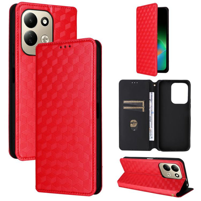 Funda de cuero plegable con textura de cuadrícula cúbica para teléfono, For Redmi A7 Pro 171mm / Poco C85x 5G, For Redmi 15a 5G, For Redmi Turbo 5 Max / Poco X8 Pro Max, For Redmi Turbo 5 5G / Poco X8 Pro 5G                                             ...