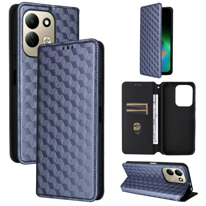 Funda de cuero plegable con textura de cuadrícula cúbica para teléfono, For Redmi A7 Pro 171mm / Poco C85x 5G, For Redmi 15a 5G, For Redmi Turbo 5 Max / Poco X8 Pro Max, For Redmi Turbo 5 5G / Poco X8 Pro 5G                                             ...