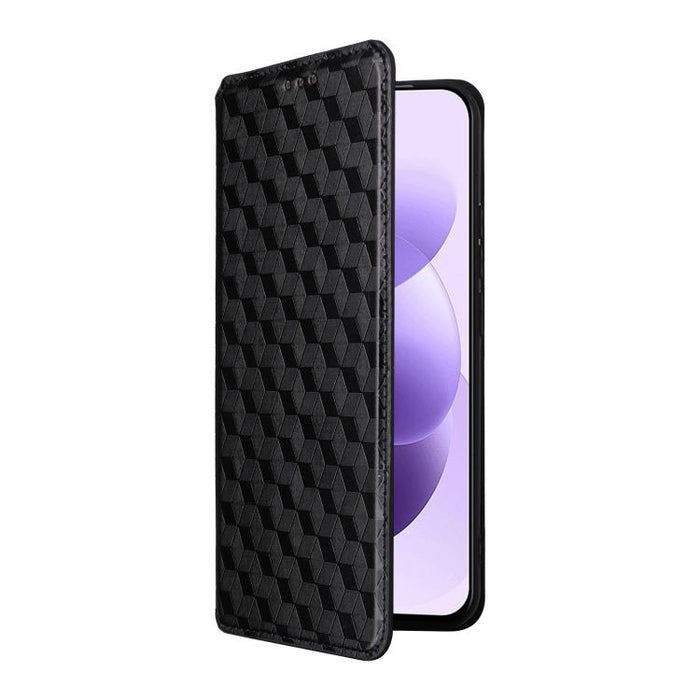 Funda de cuero plegable con textura de cuadrícula cúbica para teléfono, For Redmi A7 Pro 171mm / Poco C85x 5G, For Redmi 15a 5G, For Redmi Turbo 5 Max / Poco X8 Pro Max, For Redmi Turbo 5 5G / Poco X8 Pro 5G                                             ...