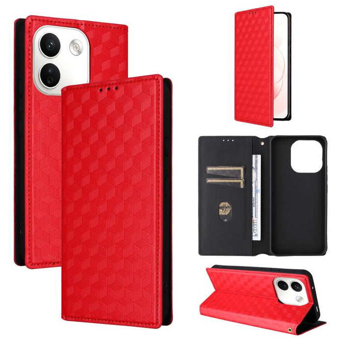 Funda de cuero plegable con textura de cuadrícula cúbica para teléfono, For Redmi A7 Pro 171mm / Poco C85x 5G, For Redmi 15a 5G, For Redmi Turbo 5 Max / Poco X8 Pro Max, For Redmi Turbo 5 5G / Poco X8 Pro 5G                                             ...