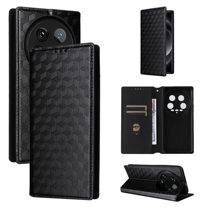 Funda de cuero plegable con textura de cuadrícula cúbica para teléfono, For Xiaomi 17T Pro 5G, For Xiaomi 17T 5G, For Xiaomi Poco M7 4G 171mm, For Xiaomi Poco F7 Pro / F7 Ultra, For Xiaomi 15 Ultra, For Xiaomi Poco X7 Pro 5G / Redmi Turbo 4 5G         ...