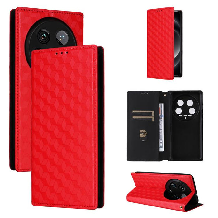 Funda de cuero plegable con textura de cuadrícula cúbica para teléfono, For Xiaomi 17T Pro 5G, For Xiaomi 17T 5G, For Xiaomi Poco M7 4G 171mm, For Xiaomi Poco F7 Pro / F7 Ultra, For Xiaomi 15 Ultra, For Xiaomi Poco X7 Pro 5G / Redmi Turbo 4 5G         ...