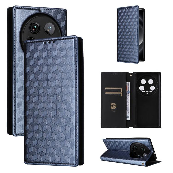 Funda de cuero plegable con textura de cuadrícula cúbica para teléfono, For Xiaomi 17T Pro 5G, For Xiaomi 17T 5G, For Xiaomi Poco M7 4G 171mm, For Xiaomi Poco F7 Pro / F7 Ultra, For Xiaomi 15 Ultra, For Xiaomi Poco X7 Pro 5G / Redmi Turbo 4 5G         ...