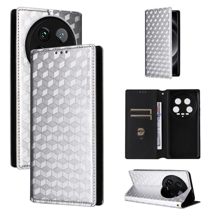 Funda de cuero plegable con textura de cuadrícula cúbica para teléfono, For Xiaomi 17T Pro 5G, For Xiaomi 17T 5G, For Xiaomi Poco M7 4G 171mm, For Xiaomi Poco F7 Pro / F7 Ultra, For Xiaomi 15 Ultra, For Xiaomi Poco X7 Pro 5G / Redmi Turbo 4 5G         ...