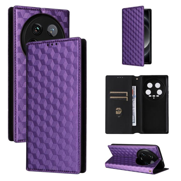 Funda de cuero plegable con textura de cuadrícula cúbica para teléfono, For Xiaomi 17T Pro 5G, For Xiaomi 17T 5G, For Xiaomi Poco M7 4G 171mm, For Xiaomi Poco F7 Pro / F7 Ultra, For Xiaomi 15 Ultra, For Xiaomi Poco X7 Pro 5G / Redmi Turbo 4 5G         ...