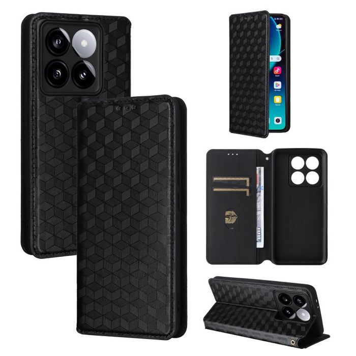 Funda de cuero plegable con textura de cuadrícula cúbica para teléfono, For Xiaomi 17T Pro 5G, For Xiaomi 17T 5G, For Xiaomi Poco M7 4G 171mm, For Xiaomi Poco F7 Pro / F7 Ultra, For Xiaomi 15 Ultra, For Xiaomi Poco X7 Pro 5G / Redmi Turbo 4 5G         ...