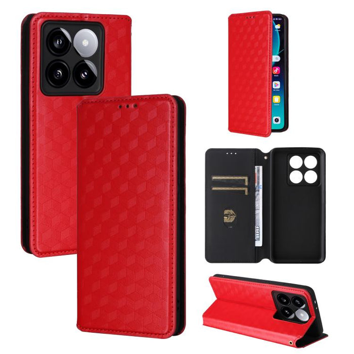 Funda de cuero plegable con textura de cuadrícula cúbica para teléfono, For Xiaomi 17T Pro 5G, For Xiaomi 17T 5G, For Xiaomi Poco M7 4G 171mm, For Xiaomi Poco F7 Pro / F7 Ultra, For Xiaomi 15 Ultra, For Xiaomi Poco X7 Pro 5G / Redmi Turbo 4 5G         ...