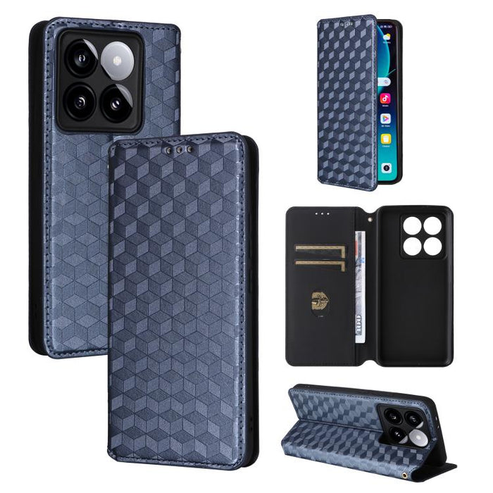 Funda de cuero plegable con textura de cuadrícula cúbica para teléfono, For Xiaomi 17T Pro 5G, For Xiaomi 17T 5G, For Xiaomi Poco M7 4G 171mm, For Xiaomi Poco F7 Pro / F7 Ultra, For Xiaomi 15 Ultra, For Xiaomi Poco X7 Pro 5G / Redmi Turbo 4 5G         ...