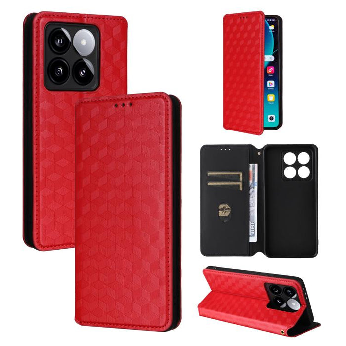 Funda de cuero plegable con textura de cuadrícula cúbica para teléfono, For Xiaomi 17T Pro 5G, For Xiaomi 17T 5G, For Xiaomi Poco M7 4G 171mm, For Xiaomi Poco F7 Pro / F7 Ultra, For Xiaomi 15 Ultra, For Xiaomi Poco X7 Pro 5G / Redmi Turbo 4 5G         ...