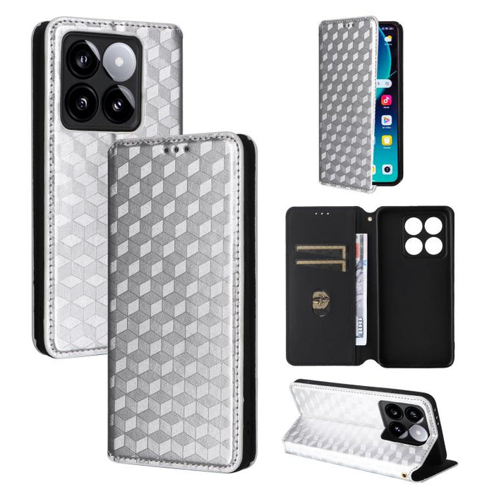 Funda de cuero plegable con textura de cuadrícula cúbica para teléfono, For Xiaomi 17T Pro 5G, For Xiaomi 17T 5G, For Xiaomi Poco M7 4G 171mm, For Xiaomi Poco F7 Pro / F7 Ultra, For Xiaomi 15 Ultra, For Xiaomi Poco X7 Pro 5G / Redmi Turbo 4 5G         ...