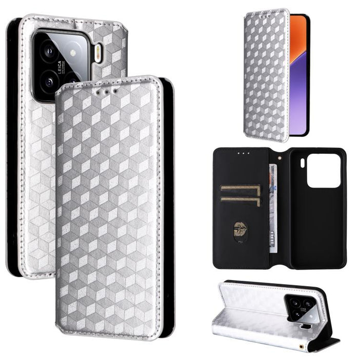 Funda de cuero plegable con textura de cuadrícula cúbica para teléfono, For Xiaomi 17T Pro 5G, For Xiaomi 17T 5G, For Xiaomi Poco M7 4G 171mm, For Xiaomi Poco F7 Pro / F7 Ultra, For Xiaomi 15 Ultra, For Xiaomi Poco X7 Pro 5G / Redmi Turbo 4 5G         ...