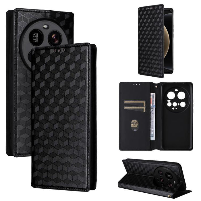 Funda de cuero plegable con textura de cuadrícula cúbica para teléfono, For Xiaomi 17T Pro 5G, For Xiaomi 17T 5G, For Xiaomi Poco M7 4G 171mm, For Xiaomi Poco F7 Pro / F7 Ultra, For Xiaomi 15 Ultra, For Xiaomi Poco X7 Pro 5G / Redmi Turbo 4 5G         ...