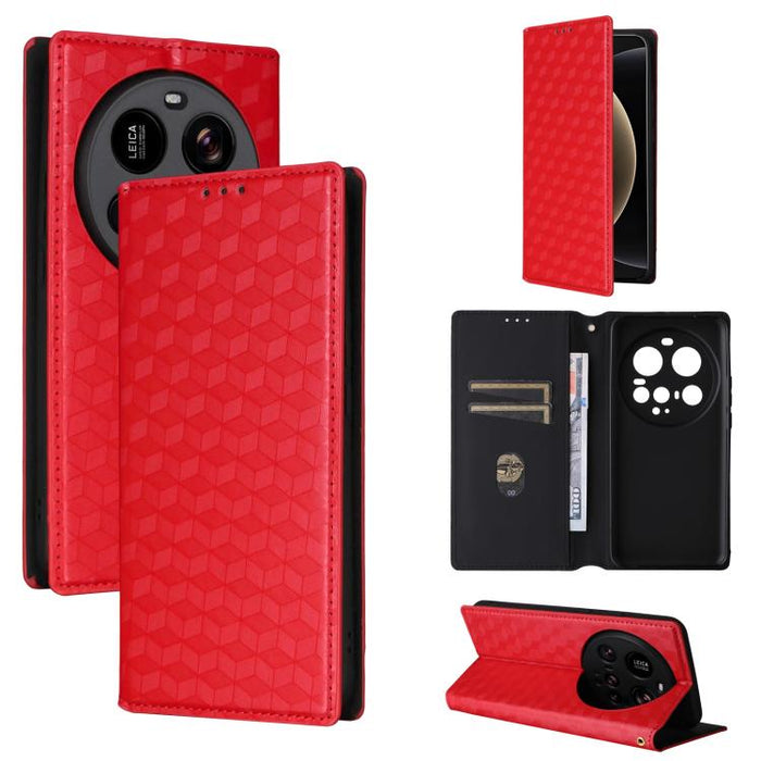 Funda de cuero plegable con textura de cuadrícula cúbica para teléfono, For Xiaomi 17T Pro 5G, For Xiaomi 17T 5G, For Xiaomi Poco M7 4G 171mm, For Xiaomi Poco F7 Pro / F7 Ultra, For Xiaomi 15 Ultra, For Xiaomi Poco X7 Pro 5G / Redmi Turbo 4 5G         ...