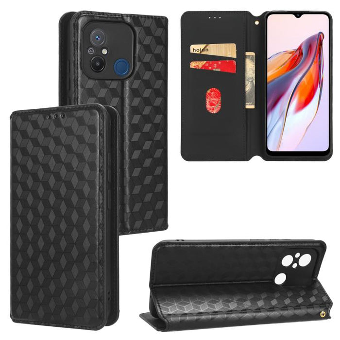 Funda de cuero plegable con textura de cuadrícula cúbica para teléfono, For Xiaomi 14, For Xiaomi Poco M6 Pro 5G / Redmi 12 5G, For Xiaomi 13T 5G / 13T Pro 5G, For Xiaomi Poco F5 5G / Redmi Note 12 Turbo 5G, For Xiaomi Poco F5 Pro 5G, For Xiaomi 13 Ult...
