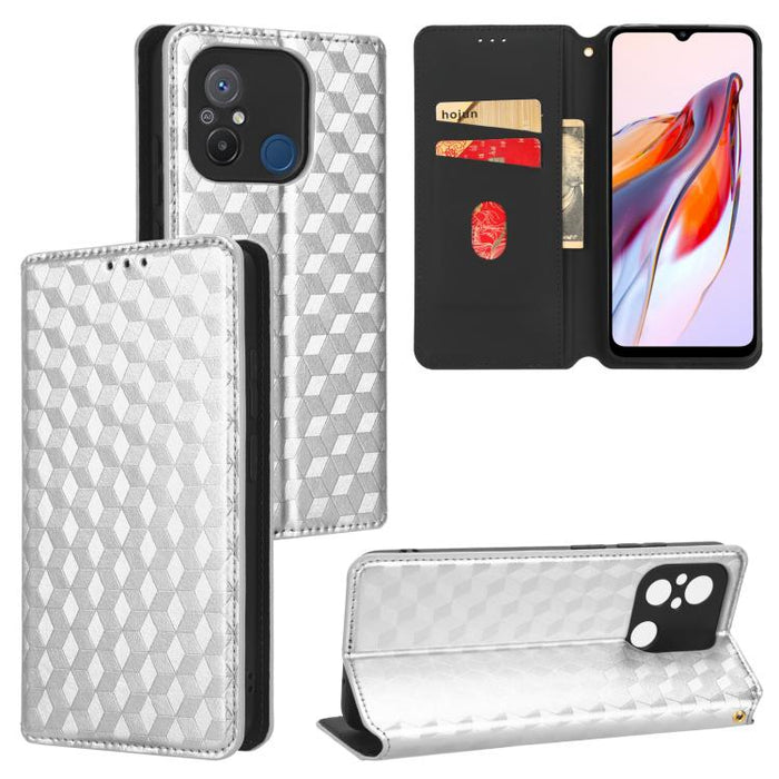 Funda de cuero plegable con textura de cuadrícula cúbica para teléfono, For Xiaomi 14, For Xiaomi Poco M6 Pro 5G / Redmi 12 5G, For Xiaomi 13T 5G / 13T Pro 5G, For Xiaomi Poco F5 5G / Redmi Note 12 Turbo 5G, For Xiaomi Poco F5 Pro 5G, For Xiaomi 13 Ult...