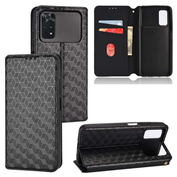 Funda de cuero plegable con textura de cuadrícula cúbica para teléfono, For Xiaomi 14, For Xiaomi Poco M6 Pro 5G / Redmi 12 5G, For Xiaomi 13T 5G / 13T Pro 5G, For Xiaomi Poco F5 5G / Redmi Note 12 Turbo 5G, For Xiaomi Poco F5 Pro 5G, For Xiaomi 13 Ult...