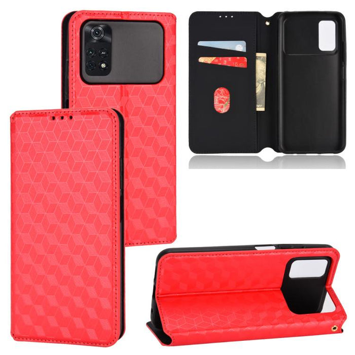 Funda de cuero plegable con textura de cuadrícula cúbica para teléfono, For Xiaomi 14, For Xiaomi Poco M6 Pro 5G / Redmi 12 5G, For Xiaomi 13T 5G / 13T Pro 5G, For Xiaomi Poco F5 5G / Redmi Note 12 Turbo 5G, For Xiaomi Poco F5 Pro 5G, For Xiaomi 13 Ult...