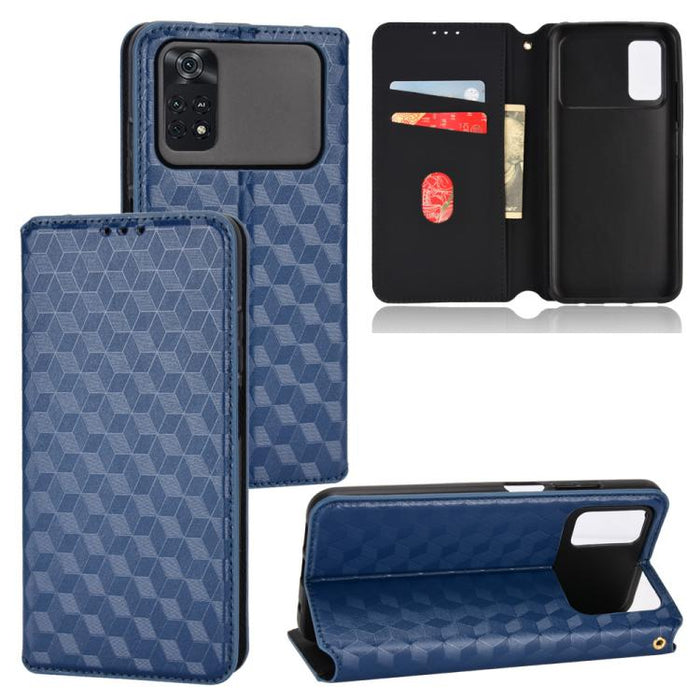 Funda de cuero plegable con textura de cuadrícula cúbica para teléfono, For Xiaomi 14, For Xiaomi Poco M6 Pro 5G / Redmi 12 5G, For Xiaomi 13T 5G / 13T Pro 5G, For Xiaomi Poco F5 5G / Redmi Note 12 Turbo 5G, For Xiaomi Poco F5 Pro 5G, For Xiaomi 13 Ult...