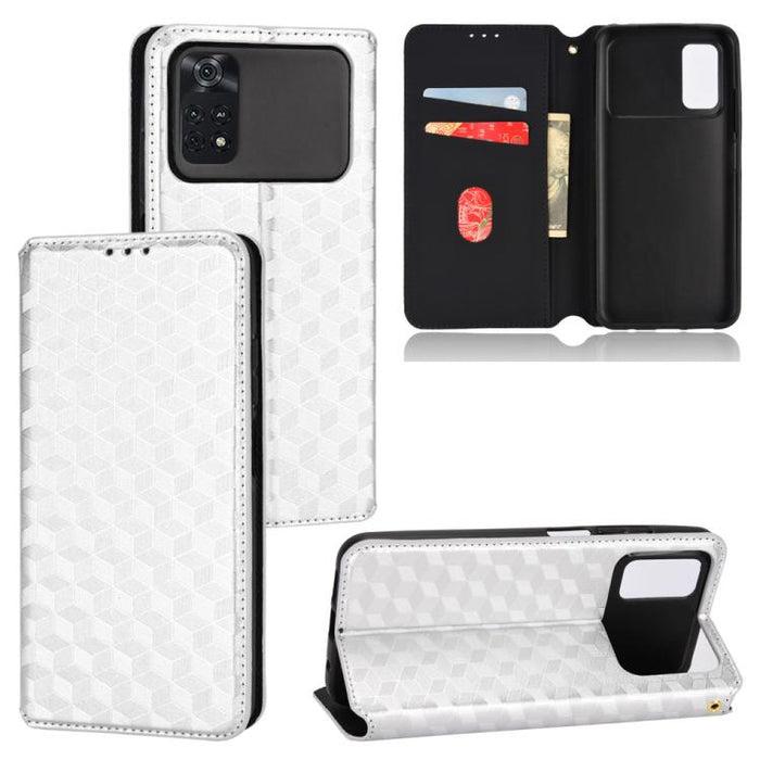 Funda de cuero plegable con textura de cuadrícula cúbica para teléfono, For Xiaomi 14, For Xiaomi Poco M6 Pro 5G / Redmi 12 5G, For Xiaomi 13T 5G / 13T Pro 5G, For Xiaomi Poco F5 5G / Redmi Note 12 Turbo 5G, For Xiaomi Poco F5 Pro 5G, For Xiaomi 13 Ult...
