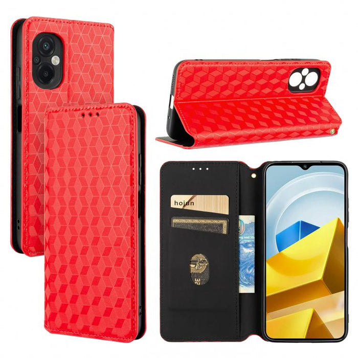 Funda de cuero plegable con textura de cuadrícula cúbica para teléfono, For Xiaomi 14, For Xiaomi Poco M6 Pro 5G / Redmi 12 5G, For Xiaomi 13T 5G / 13T Pro 5G, For Xiaomi Poco F5 5G / Redmi Note 12 Turbo 5G, For Xiaomi Poco F5 Pro 5G, For Xiaomi 13 Ult...
