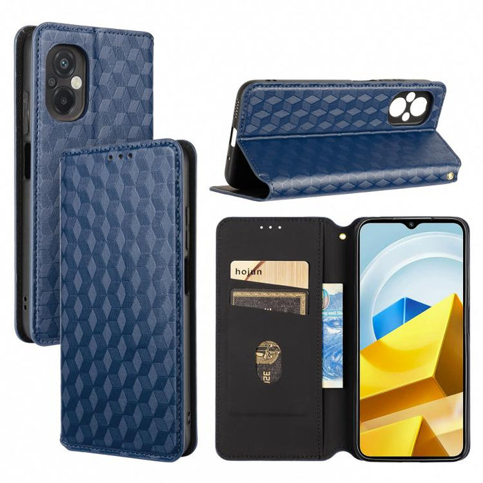 Funda de cuero plegable con textura de cuadrícula cúbica para teléfono, For Xiaomi 14, For Xiaomi Poco M6 Pro 5G / Redmi 12 5G, For Xiaomi 13T 5G / 13T Pro 5G, For Xiaomi Poco F5 5G / Redmi Note 12 Turbo 5G, For Xiaomi Poco F5 Pro 5G, For Xiaomi 13 Ult...