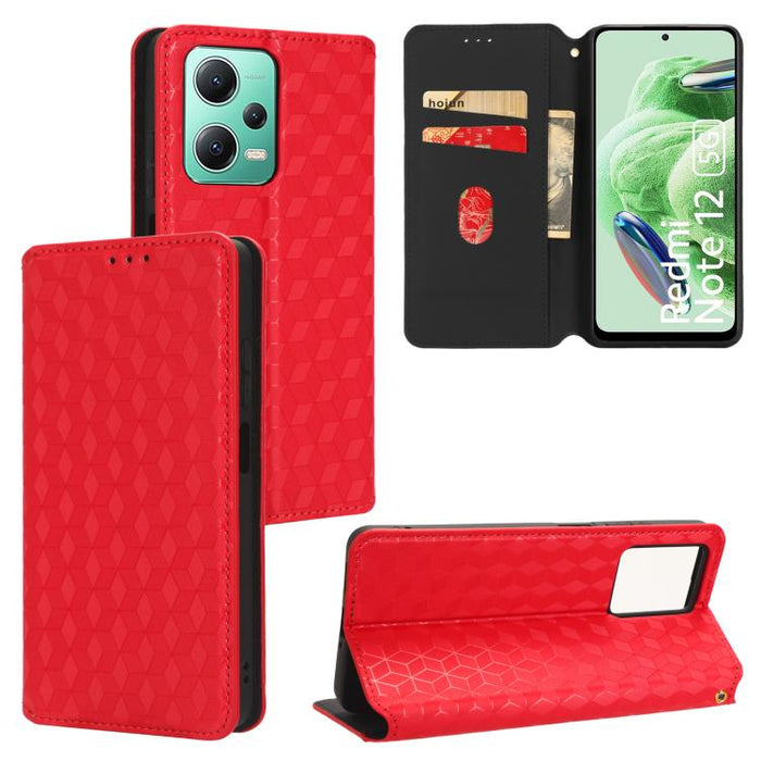 Funda de cuero plegable con textura de cuadrícula cúbica para teléfono, For Xiaomi 14, For Xiaomi Poco M6 Pro 5G / Redmi 12 5G, For Xiaomi 13T 5G / 13T Pro 5G, For Xiaomi Poco F5 5G / Redmi Note 12 Turbo 5G, For Xiaomi Poco F5 Pro 5G, For Xiaomi 13 Ult...