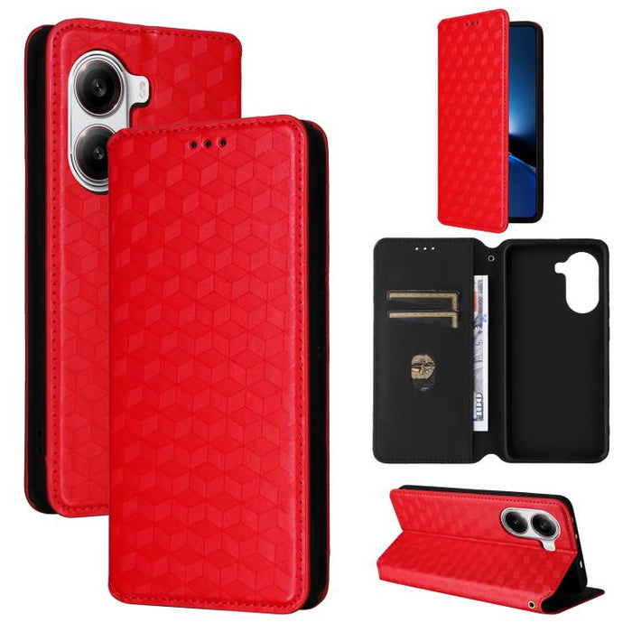 Funda de cuero plegable con textura de cuadrícula cúbica para teléfono, For Xiaomi 17T Pro 5G, For Xiaomi 17T 5G, For Xiaomi Poco M7 4G 171mm, For Xiaomi Poco F7 Pro / F7 Ultra, For Xiaomi 15 Ultra, For Xiaomi Poco X7 Pro 5G / Redmi Turbo 4 5G         ...