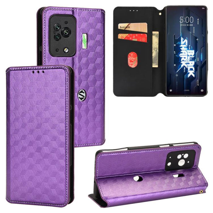 Funda de cuero plegable con textura de cuadrícula cúbica para teléfono, For Xiaomi 14, For Xiaomi Poco M6 Pro 5G / Redmi 12 5G, For Xiaomi 13T 5G / 13T Pro 5G, For Xiaomi Poco F5 5G / Redmi Note 12 Turbo 5G, For Xiaomi Poco F5 Pro 5G, For Xiaomi 13 Ult...