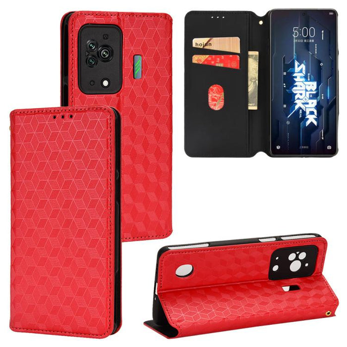 Funda de cuero plegable con textura de cuadrícula cúbica para teléfono, For Xiaomi 14, For Xiaomi Poco M6 Pro 5G / Redmi 12 5G, For Xiaomi 13T 5G / 13T Pro 5G, For Xiaomi Poco F5 5G / Redmi Note 12 Turbo 5G, For Xiaomi Poco F5 Pro 5G, For Xiaomi 13 Ult...
