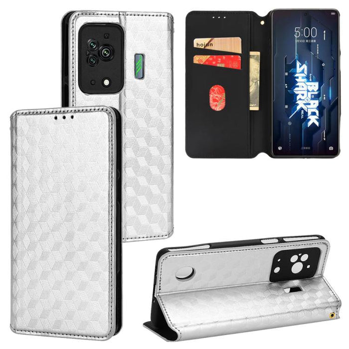 Funda de cuero plegable con textura de cuadrícula cúbica para teléfono, For Xiaomi 14, For Xiaomi Poco M6 Pro 5G / Redmi 12 5G, For Xiaomi 13T 5G / 13T Pro 5G, For Xiaomi Poco F5 5G / Redmi Note 12 Turbo 5G, For Xiaomi Poco F5 Pro 5G, For Xiaomi 13 Ult...