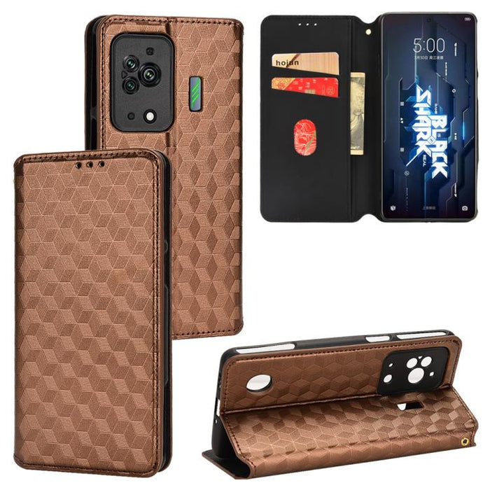 Funda de cuero plegable con textura de cuadrícula cúbica para teléfono, For Xiaomi 14, For Xiaomi Poco M6 Pro 5G / Redmi 12 5G, For Xiaomi 13T 5G / 13T Pro 5G, For Xiaomi Poco F5 5G / Redmi Note 12 Turbo 5G, For Xiaomi Poco F5 Pro 5G, For Xiaomi 13 Ult...
