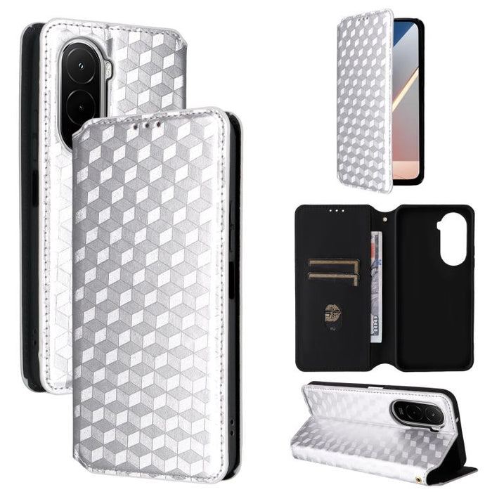 Funda de cuero plegable con textura de cuadrícula cúbica para teléfono, For Xiaomi 17T Pro 5G, For Xiaomi 17T 5G, For Xiaomi Poco M7 4G 171mm, For Xiaomi Poco F7 Pro / F7 Ultra, For Xiaomi 15 Ultra, For Xiaomi Poco X7 Pro 5G / Redmi Turbo 4 5G         ...
