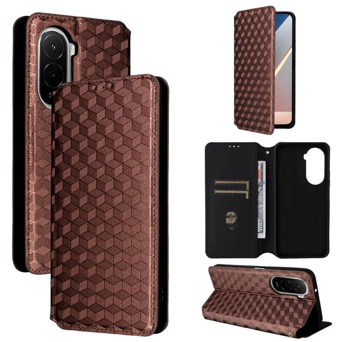 Funda de cuero plegable con textura de cuadrícula cúbica para teléfono, For Xiaomi 17T Pro 5G, For Xiaomi 17T 5G, For Xiaomi Poco M7 4G 171mm, For Xiaomi Poco F7 Pro / F7 Ultra, For Xiaomi 15 Ultra, For Xiaomi Poco X7 Pro 5G / Redmi Turbo 4 5G         ...