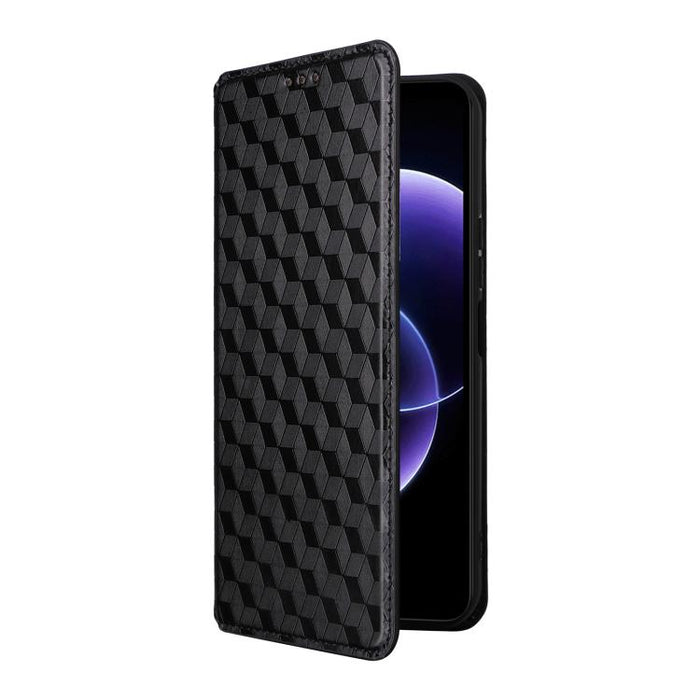 Funda de cuero plegable con textura de cuadrícula cúbica para teléfono, For Xiaomi 17T Pro 5G, For Xiaomi 17T 5G, For Xiaomi Poco M7 4G 171mm, For Xiaomi Poco F7 Pro / F7 Ultra, For Xiaomi 15 Ultra, For Xiaomi Poco X7 Pro 5G / Redmi Turbo 4 5G         ...