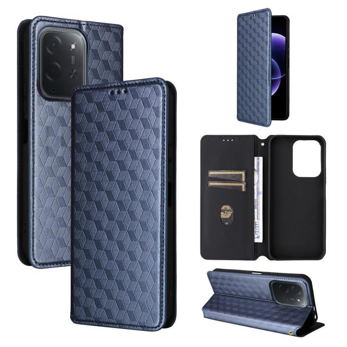 Funda de cuero plegable con textura de cuadrícula cúbica para teléfono, For Xiaomi 17T Pro 5G, For Xiaomi 17T 5G, For Xiaomi Poco M7 4G 171mm, For Xiaomi Poco F7 Pro / F7 Ultra, For Xiaomi 15 Ultra, For Xiaomi Poco X7 Pro 5G / Redmi Turbo 4 5G         ...