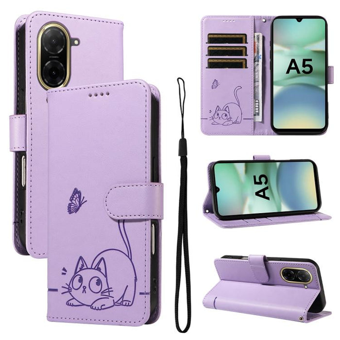 Adorable funda de cuero para teléfono con estampado de gato en relieve., For Redmi K90 Pro Max/Poco F8 Ultra, For Redmi K90/Poco F8 Pro, For Redmi 15C 5G/4G EU 173mm/Poco C85 5G, For Redmi 15 5G Global / 15 4G SEA 169.5mm, For Redmi 15 5G / 4G EU 171mm...