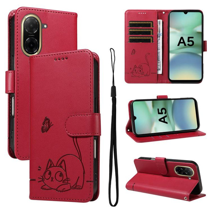 Adorable funda de cuero para teléfono con estampado de gato en relieve., For Redmi K90 Pro Max/Poco F8 Ultra, For Redmi K90/Poco F8 Pro, For Redmi 15C 5G/4G EU 173mm/Poco C85 5G, For Redmi 15 5G Global / 15 4G SEA 169.5mm, For Redmi 15 5G / 4G EU 171mm...