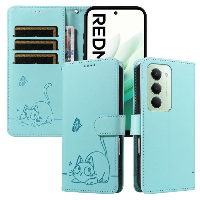 Adorable funda de cuero para teléfono con estampado de gato en relieve., For Redmi K90 Pro Max/Poco F8 Ultra, For Redmi K90/Poco F8 Pro, For Redmi 15C 5G/4G EU 173mm/Poco C85 5G, For Redmi 15 5G Global / 15 4G SEA 169.5mm, For Redmi 15 5G / 4G EU 171mm...