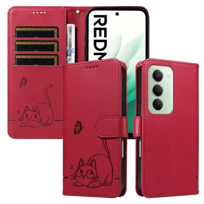 Adorable funda de cuero para teléfono con estampado de gato en relieve., For Redmi K90 Pro Max/Poco F8 Ultra, For Redmi K90/Poco F8 Pro, For Redmi 15C 5G/4G EU 173mm/Poco C85 5G, For Redmi 15 5G Global / 15 4G SEA 169.5mm, For Redmi 15 5G / 4G EU 171mm...