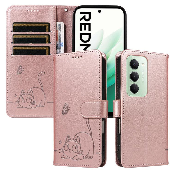 Adorable funda de cuero para teléfono con estampado de gato en relieve., For Redmi K90 Pro Max/Poco F8 Ultra, For Redmi K90/Poco F8 Pro, For Redmi 15C 5G/4G EU 173mm/Poco C85 5G, For Redmi 15 5G Global / 15 4G SEA 169.5mm, For Redmi 15 5G / 4G EU 171mm...
