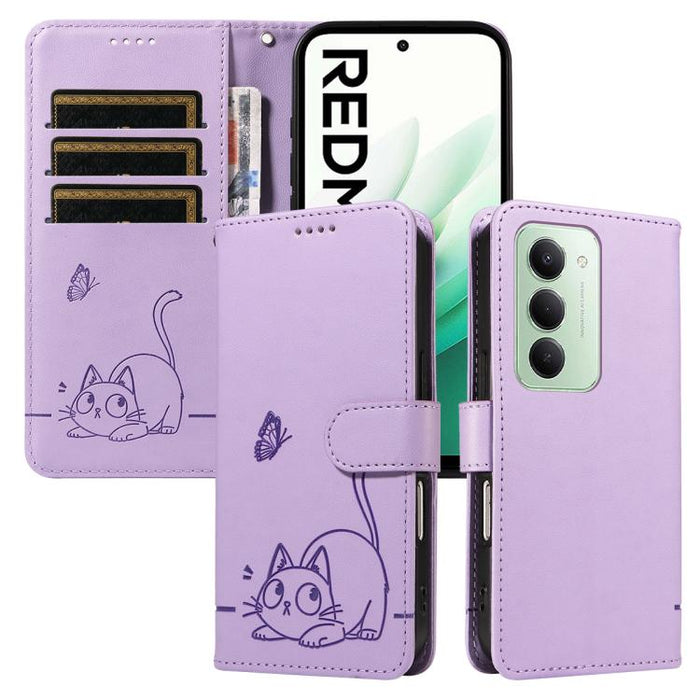 Adorable funda de cuero para teléfono con estampado de gato en relieve., For Redmi K90 Pro Max/Poco F8 Ultra, For Redmi K90/Poco F8 Pro, For Redmi 15C 5G/4G EU 173mm/Poco C85 5G, For Redmi 15 5G Global / 15 4G SEA 169.5mm, For Redmi 15 5G / 4G EU 171mm...
