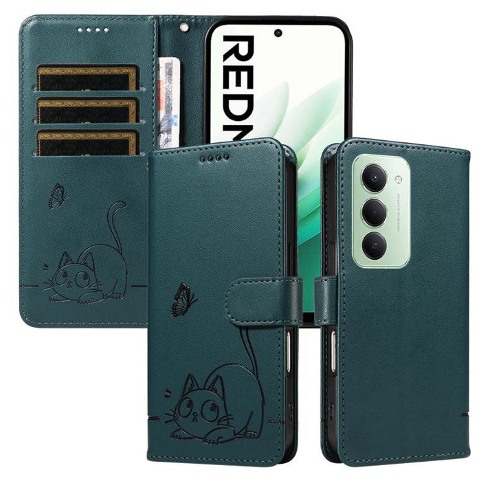 Adorable funda de cuero para teléfono con estampado de gato en relieve., For Redmi K90 Pro Max/Poco F8 Ultra, For Redmi K90/Poco F8 Pro, For Redmi 15C 5G/4G EU 173mm/Poco C85 5G, For Redmi 15 5G Global / 15 4G SEA 169.5mm, For Redmi 15 5G / 4G EU 171mm...