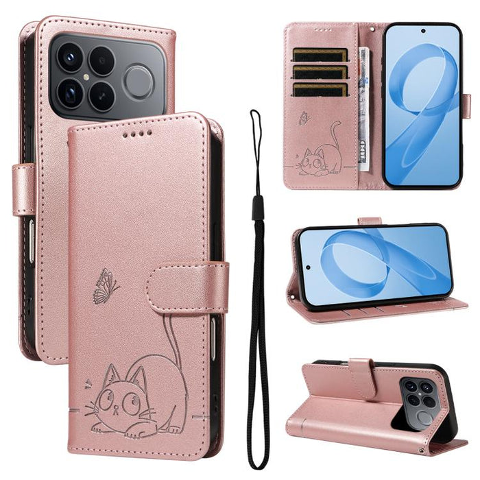Adorable funda de cuero para teléfono con estampado de gato en relieve., For Redmi K90 Pro Max/Poco F8 Ultra, For Redmi K90/Poco F8 Pro, For Redmi 15C 5G/4G EU 173mm/Poco C85 5G, For Redmi 15 5G Global / 15 4G SEA 169.5mm, For Redmi 15 5G / 4G EU 171mm...