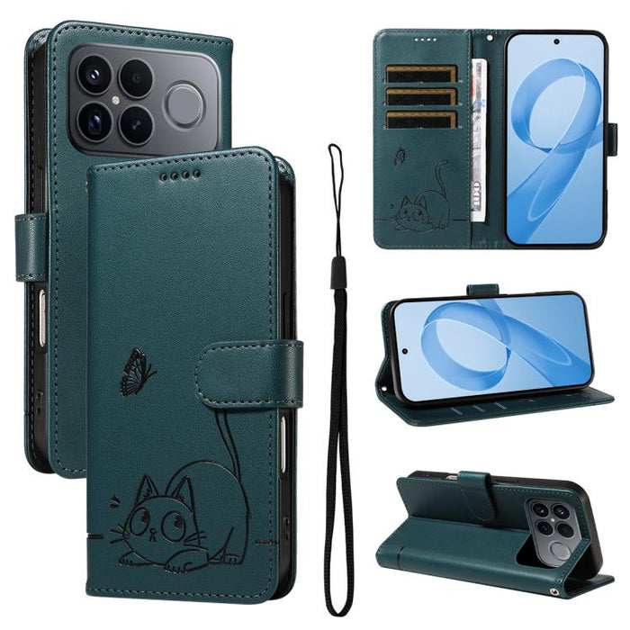Adorable funda de cuero para teléfono con estampado de gato en relieve., For Redmi K90 Pro Max/Poco F8 Ultra, For Redmi K90/Poco F8 Pro, For Redmi 15C 5G/4G EU 173mm/Poco C85 5G, For Redmi 15 5G Global / 15 4G SEA 169.5mm, For Redmi 15 5G / 4G EU 171mm...